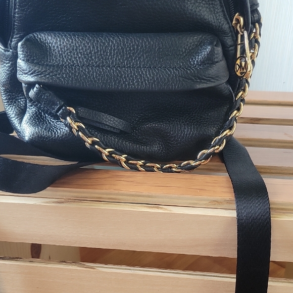 Michael Kors Black Pebbled Leather Backpack - Picture 3 of 10